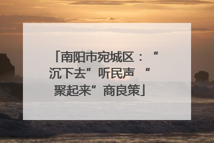 南阳市宛城区：“沉下去”听民声 “聚起来”商良策