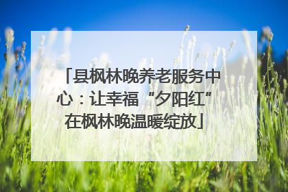县枫林晚养老服务中心：让幸福“夕阳红”在枫林晚温暖绽放