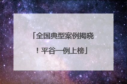 全国典型案例揭晓！平谷一例上榜