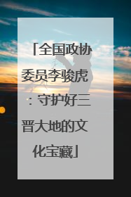 全国政协委员李骏虎：守护好三晋大地的文化宝藏