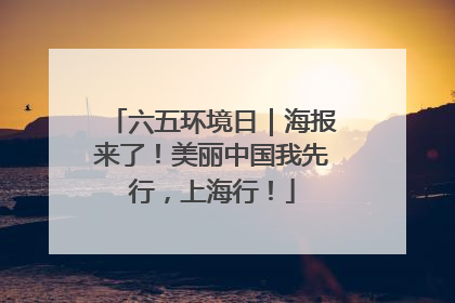 六五环境日｜海报来了！美丽中国我先行，上海行！