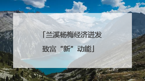 兰溪杨梅经济迸发致富“新”动能