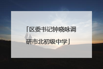 区委书记钟晓咏调研市北初级中学