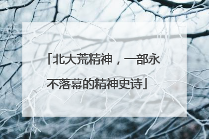 北大荒精神，一部永不落幕的精神史诗