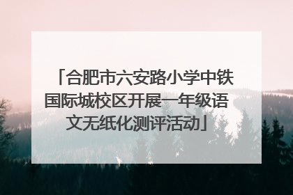 合肥市六安路小学中铁国际城校区开展一年级语文无纸化测评活动