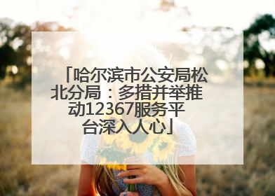 哈尔滨市公安局松北分局：多措并举推动12367服务平台深入人心