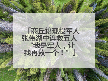 商丘籍现役军人张伟湖中连救五人 “我是军人，让我再救一个！”