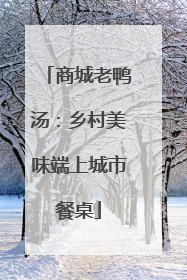 商城老鸭汤：乡村美味端上城市餐桌