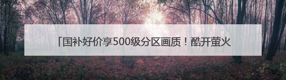 国补好价享500级分区画质！酷开萤火虫K6开启AI新体验，成质价比首选