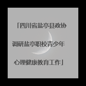 四川省盐亭县政协调研盐亭职校青少年心理健康教育工作
