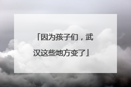 因为孩子们，武汉这些地方变了
