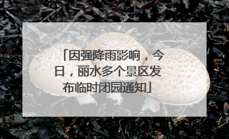 因强降雨影响，今日，丽水多个景区发布临时闭园通知