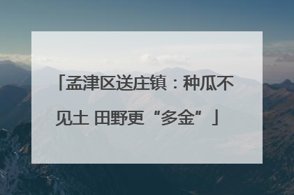 孟津区送庄镇：种瓜不见土 田野更“多金”