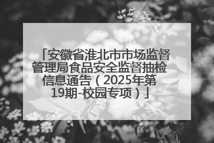 安徽省淮北市市场监督管理局食品安全监督抽检信息通告（2025年第19期-校园专项）