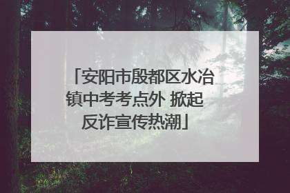 安阳市殷都区水冶镇中考考点外 掀起反诈宣传热潮