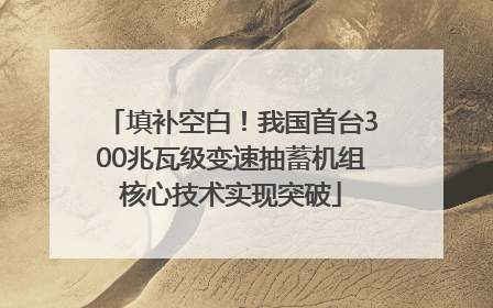 填补空白！我国首台300兆瓦级变速抽蓄机组核心技术实现突破