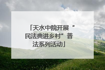 天水中院开展“民法典进乡村”普法系列活动