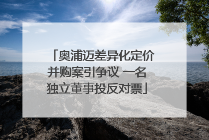 奥浦迈差异化定价并购案引争议 一名独立董事投反对票