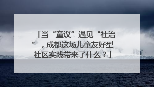 当“童议”遇见“社治”，成都这场儿童友好型社区实践带来了什么？