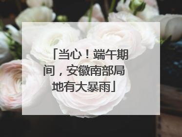 当心！端午期间，安徽南部局地有大暴雨