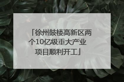 徐州鼓楼高新区两个10亿级重大产业项目顺利开工