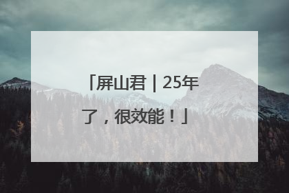 屏山君｜25年了，很效能！