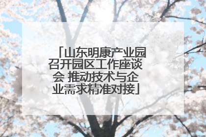 山东明康产业园召开园区工作座谈会 推动技术与企业需求精准对接