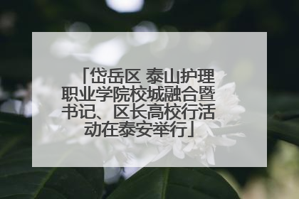 岱岳区 泰山护理职业学院校城融合暨书记、区长高校行活动在泰安举行