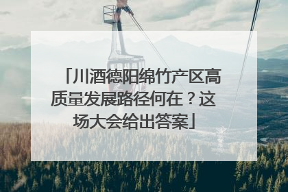 川酒德阳绵竹产区高质量发展路径何在？这场大会给出答案