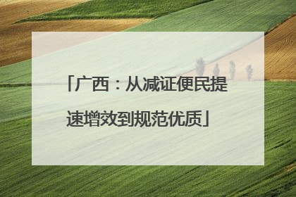 广西：从减证便民提速增效到规范优质