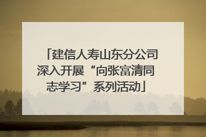 建信人寿山东分公司深入开展“向张富清同志学习”系列活动