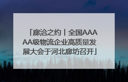 廊洽之约丨全国AAAAA级物流企业高质量发展大会于河北廊坊召开