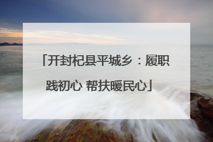 开封杞县平城乡：履职践初心 帮扶暖民心