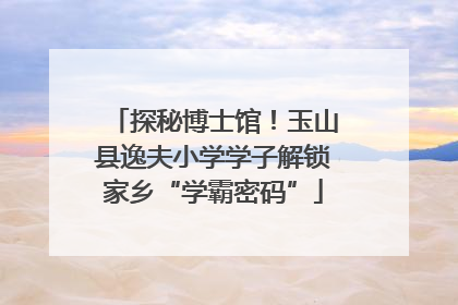 探秘博士馆！玉山县逸夫小学学子解锁家乡“学霸密码”