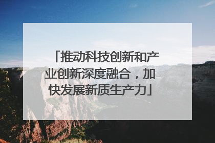 推动科技创新和产业创新深度融合，加快发展新质生产力