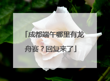 成都端午哪里有龙舟赛？回复来了