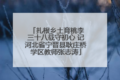 扎根乡土育桃李 三十八载守初心 记河北省宁晋县耿庄桥学区教师张志涛