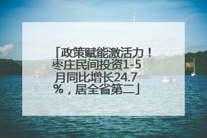 政策赋能激活力！枣庄民间投资1-5月同比增长24.7%，居全省第二