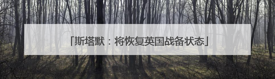 斯塔默：将恢复英国战备状态