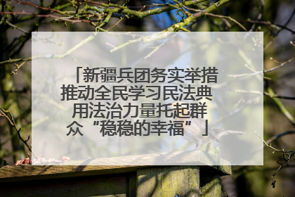 新疆兵团务实举措推动全民学习民法典 用法治力量托起群众“稳稳的幸福”