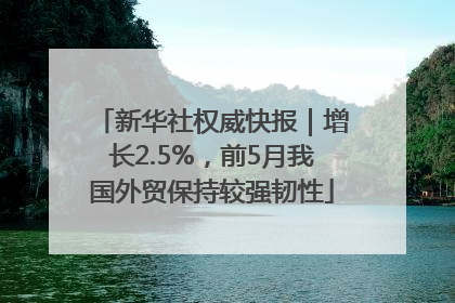 新华社权威快报｜增长2.5%，前5月我国外贸保持较强韧性