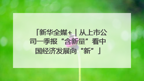 新华全媒+｜从上市公司一季报“含新量”看中国经济发展向“新”