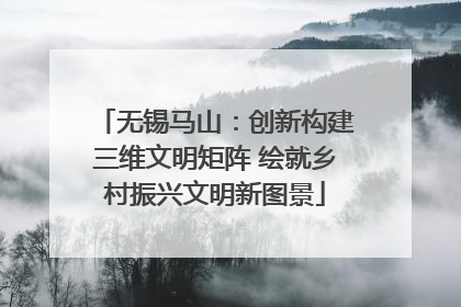 无锡马山：创新构建三维文明矩阵 绘就乡村振兴文明新图景
