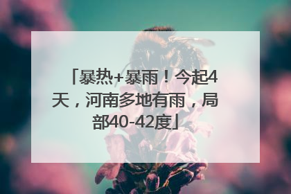 暴热+暴雨！今起4天，河南多地有雨，局部40-42度