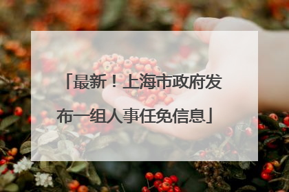 最新！上海市政府发布一组人事任免信息