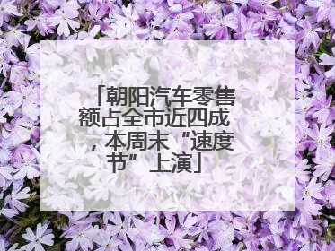 朝阳汽车零售额占全市近四成，本周末“速度节”上演