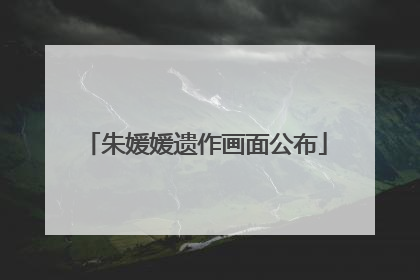 朱媛媛遗作画面公布