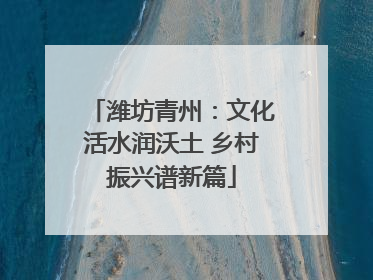 潍坊青州：文化活水润沃土 乡村振兴谱新篇