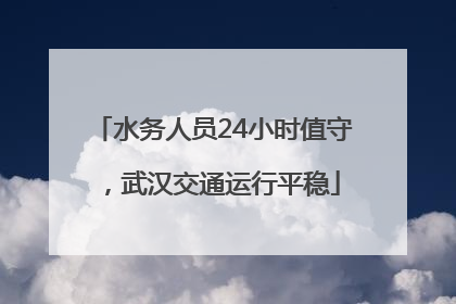水务人员24小时值守，武汉交通运行平稳