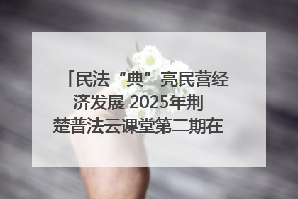 民法“典”亮民营经济发展 2025年荆楚普法云课堂第二期在武汉客厅开讲